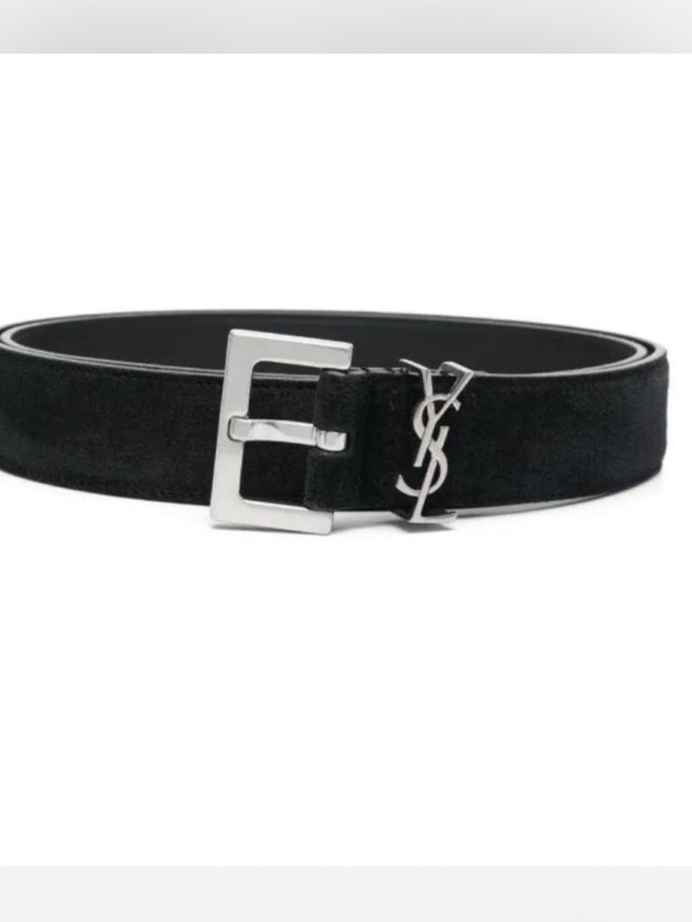 black noir suede yves saint laurent belt